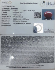 4.91/CT Natural Neo Burma Ruby with Govt. Lab Certificate-(3441)